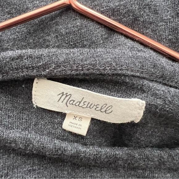 Madewell Highpoint Dolman-Sleeve Tee heathered charcoal gray MC253 crop top - Picture 6 of 7